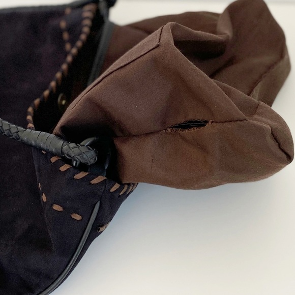 The Sak Black Suede Shoulder Bag Purse - Picture 8 of 10